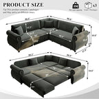 88.2" Sectional Sleeper Sofa - Image 3