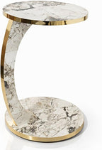 Luxury C Shaped Golden Effect Side Table - Image 6