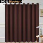Yakamok Brown 100% Blackout Patio Door Curtain Panels W100 x L96, 1 Panel | - Image 2