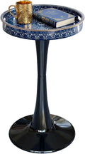 Gesodant Boho Chic Round Side Table, Stable Hourglass Pedestal Base, Unique by Gesodant+