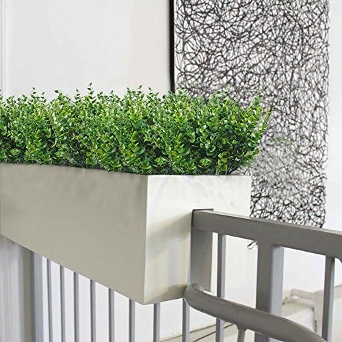 CATTREE Artificial Shrubs Bushes, Plastic Eucalyptus Leaves Fake Green Plants Wedding Indoor Outdoor Home Garden Verandah Kitchen Office Table Centerpieces Arrangements Christmas Decoration 8 pcs - Image 5