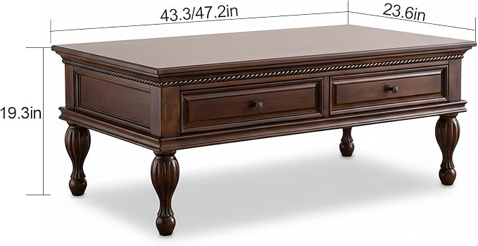 Vintage Wood Coffee Table for Living Room - Image 3