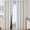 Beige and Greyish White Ombre Blackout Curtains Living Room 102 Inches Long | by ESTELARTEXTILER