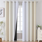 Beige and Greyish White Ombre Blackout Curtains Living Room 84 Inches Long | by ESTELARTEXTILER