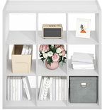 Furinno Simple Cube Storage Organizer, 9-Cube Display Shelf, Open Back Shelving - Image 5
