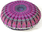 32" Purple Pink Mandala Floor Pillow Cover Meditation Cushion Seating Throw - Image 3