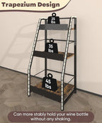 3-Tier Liquor Stand for Home Bar, Trapezoid Freestanding Whisky Bottle Holder - Image 3