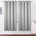 Blackout Curtains 66 x 72 Inch Long Light Grey Curtains Set of 2 Panels Room by Lemomo