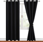 Blackout Curtains for Bedroom, 52 x 96 Inches Long, 2 Panels, Window Curtains by Hiasan