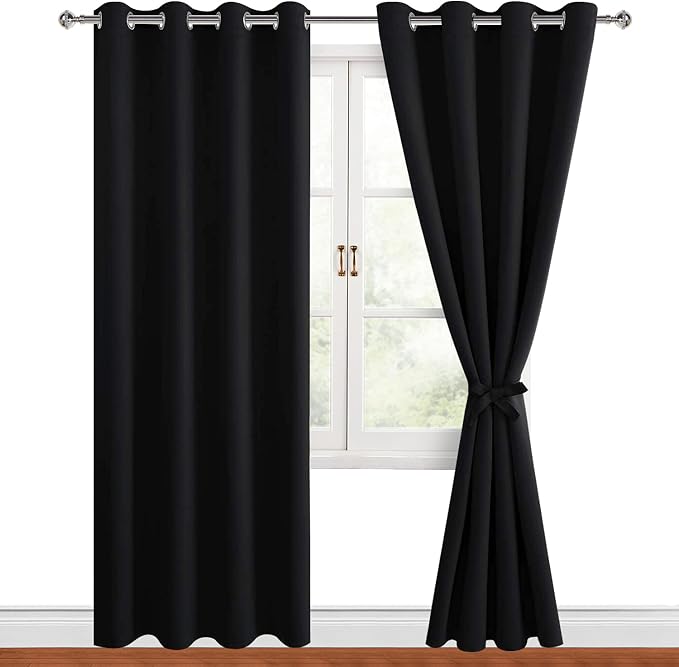 Blackout Curtains for Bedroom, 52 x 96 Inches Long, 2 Panels, Window Curtains by Hiasan