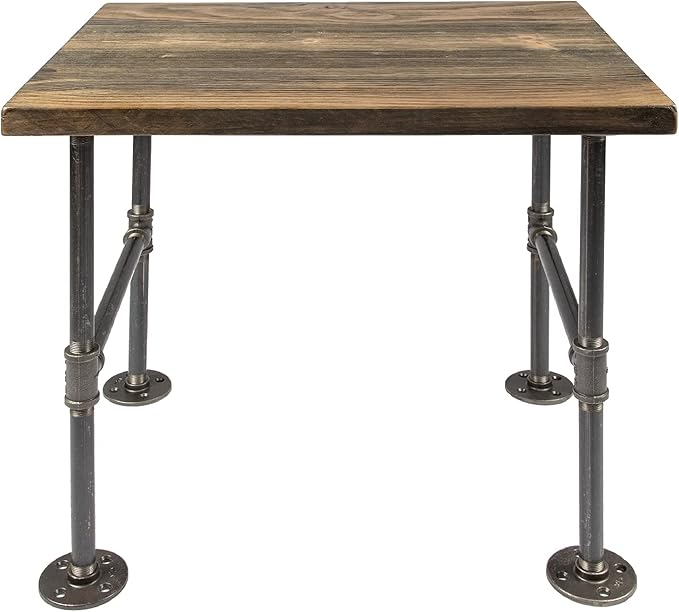 Restore by Pipe DÉCOR Wood End Table 22 in. x 18 in. x 20.88 in. Reclaimed by PipeD%C3%A9cor