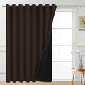 Yakamok Brown 100% Blackout Patio Door Curtain Panels W100 x L96, 1 Panel | by Yakamok