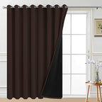 Yakamok Brown 100% Blackout Patio Door Curtain Panels W100 x L96, 1 Panel | by Yakamok