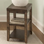 Pemberly Row Transitional Wood Chair Side Table, Nutmeg Finish, 29.75 in x 52 - Image 2
