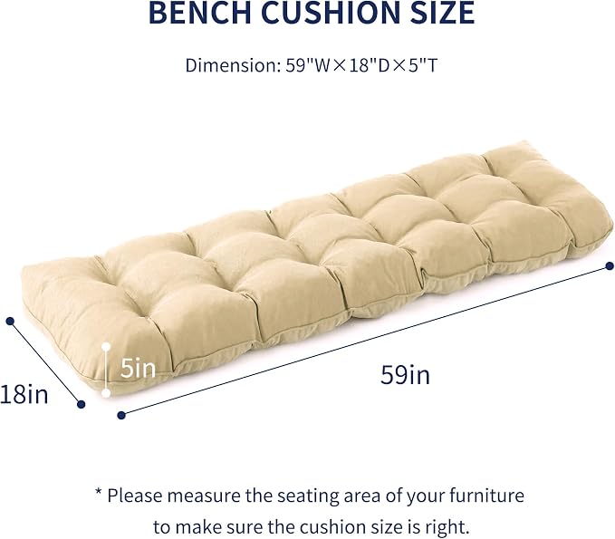 IPYNBAP Outdoor Bench Cushion, Waterproof Bench Cushion - Image 2