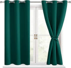 Blackout Curtains for Bedroom, Hunter Green, 42 x 45 Inch, 2 Panels | Thermal by Hiasan