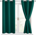 Short Blackout Curtains for Bedroom, Hunter Green, 38 x 45 Inch | Thermal by Hiasan