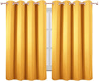 Blackout Curtains 66 x 54 Inch Long Yellow Curtains Set of 2 Panels Room - Image 2