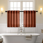 MIULEE Burnt Orange Fall Kitchen Curtain 30 Inches Long 2 Panels Farmhouse | - Image 2