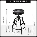 LOKKHAN 4-Pack Industrial Bar Stools, Heavy-Duty Black Metal Frame - Image 3