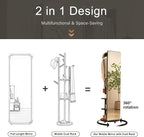 Muwuele Solid Wood Full Length Mirror Coat Rack, Floor Mirror - Image 3