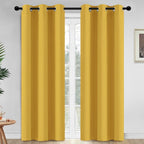 Yakamok Room Darkening Curtains 42x84 inch Long Mustard Yellow-Living Room | 2 by Yakamok