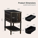 ONBRILL Narrow End Table with Charging Station, Pre-Assembled Nightstand with 2 - Image 2