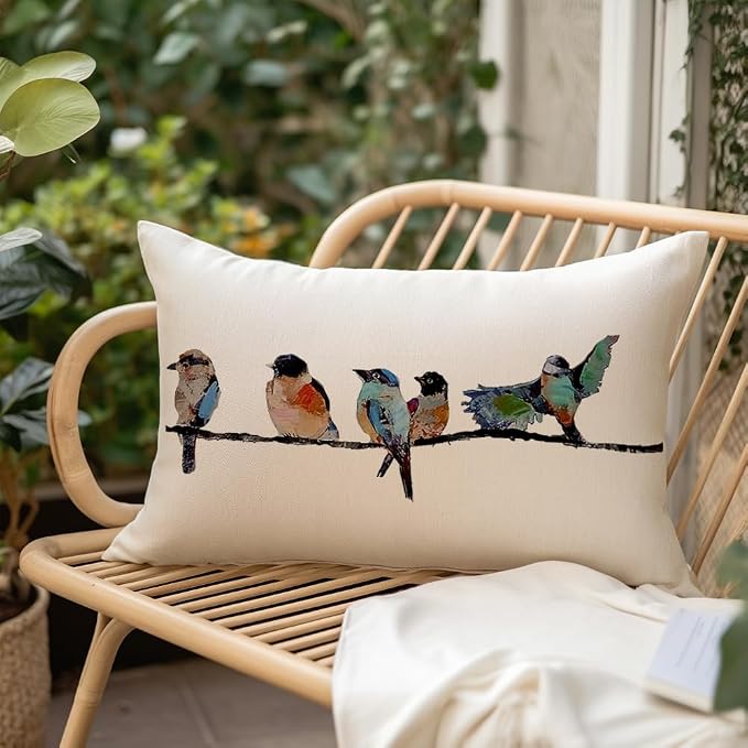 RABUSOFA 12x20 Lumbar Pillow Decorative Throw Pillows, Small Hand-Painted - Image 5
