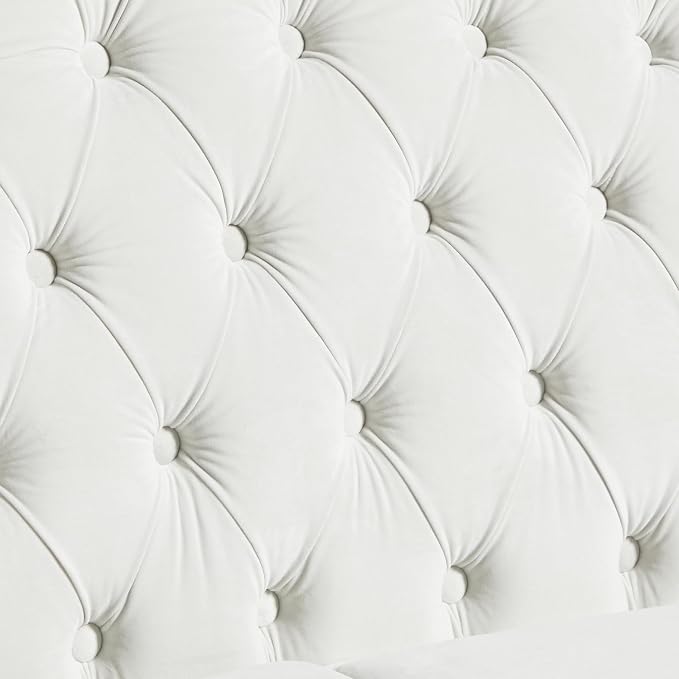 LEVNARY White Velvet Chair for Bedroom, Upholstered Sofa Chair - Image 4
