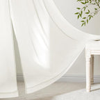 MIULEE Ivory Sheer Curtains 84 Inches Long 4 Panels 54 x 84 Inches | Light - Image 6
