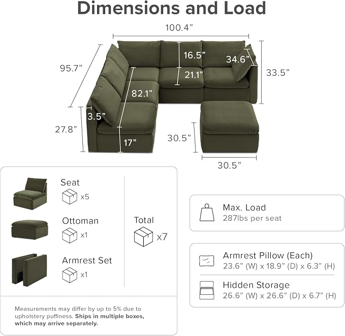 mopio Oversized Modular Sectional Sofa - Image 2