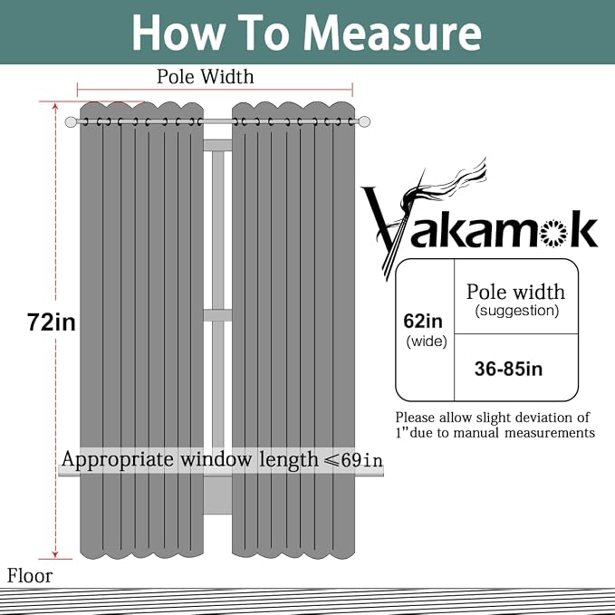 Yakamok Room Darkening Curtains 62x72 inch Length Purple-Living Room | 2 panels - Image 7