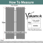 Yakamok Grey Room Darkening Curtains 62x72 inch Gray Grommet-Living Room | 2 - Image 7