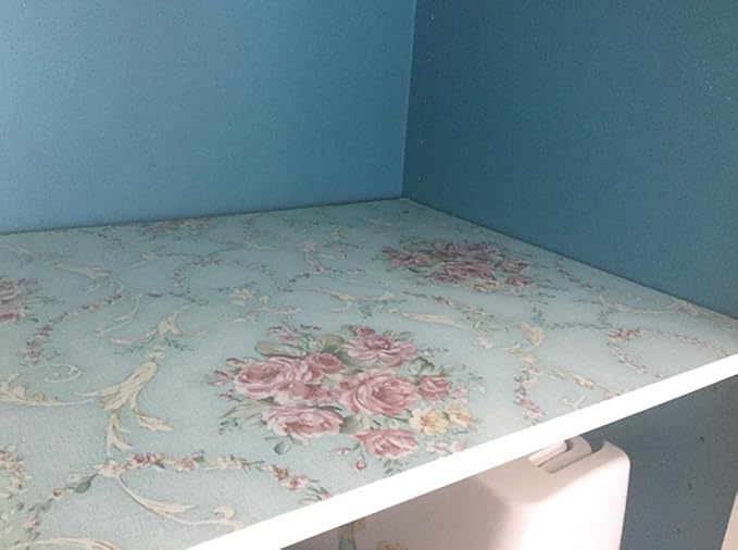 Vintage Floral Self Adhesive Wall Paper Shelf Liner Funitures Dresser Drawer - Image 5