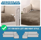 H.VERSAILTEX Velvet Stretch Sectional Couch Covers 3 Pieces Sofa Seat Cushion - Image 5