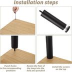 8 PCS 5.6 Inch Adjustable Furniture Legs Black Adjustable Bed Support Legs - Image 4