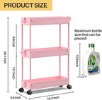 SPACEKEEPER Slim Rolling Storage Cart, 3 Tier Bathroom Organizer Utility Cart - Image 6