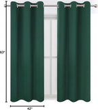 Dark Green Blackout Curtains/42 x 63 Inch/Set of Two Panels Grommet Bedroom - Image 10