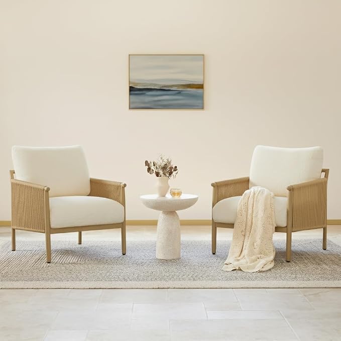 CHITA Accent Chairs Set of 2, Braid Modern Armchair by CHITALIVING