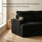 85" Corduroy 3 Seater Sofa in a Box, High-Density Foam Couch, No Assembly - Image 6