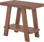 Roundhill Furniture Athens Contemporary Wood Shelf Side Table in Red - Image 7