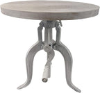 Carolina Chair & Table Adjustable Hand Crank 18" Wooden Top Rustic Side Table - Image 6