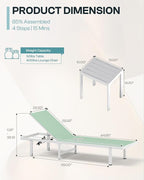Pool Lounge Chairs Set of 2, Aluminum Outdoor Lounge Chairs - Image 2