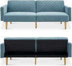 mopio 76.4" Futon Sofa Bed, Sleeper Sofa, Mid Century Modern Futon Couch - Image 9