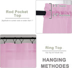 Pink Sheer Curtain 90 Inches Long 2 Panels Set, Solid Filmy Drapes - Image 5