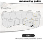 ALIECOM 100% Waterproof Recliner Sectional Couch Covers L Shape Stretch Corner - Image 3
