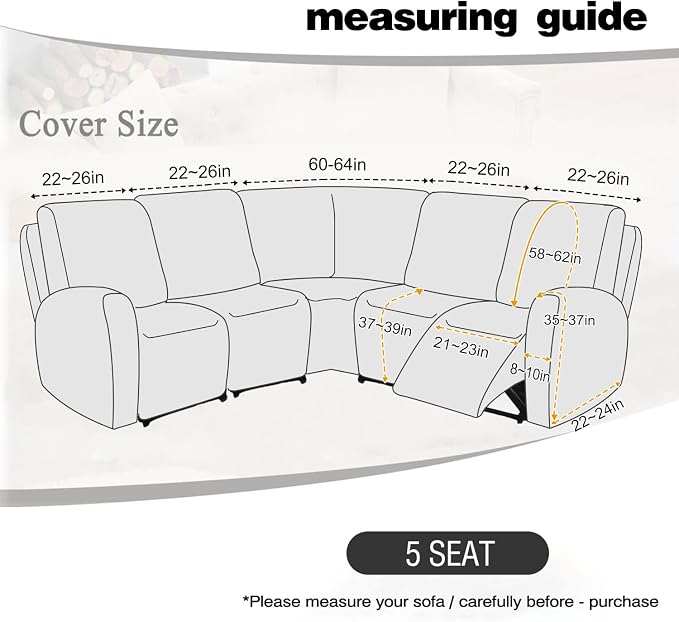ALIECOM 100% Waterproof Recliner Sectional Couch Covers L Shape Stretch Corner - Image 3