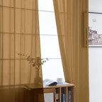 SpaceDresser Basic Rod Pocket Sheer Voile Window Curtain Panels Light Brown 1 - Image 4