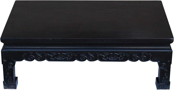 Chinese Handmade Dark Brown Rosewood Low Kang Table Stand Acs4815 - Image 3