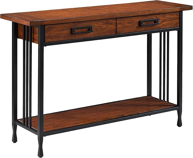 Leick Home 11233 Ironcraft Rustic Two Drawer Hall Console Sofa Table by LeickFurniture